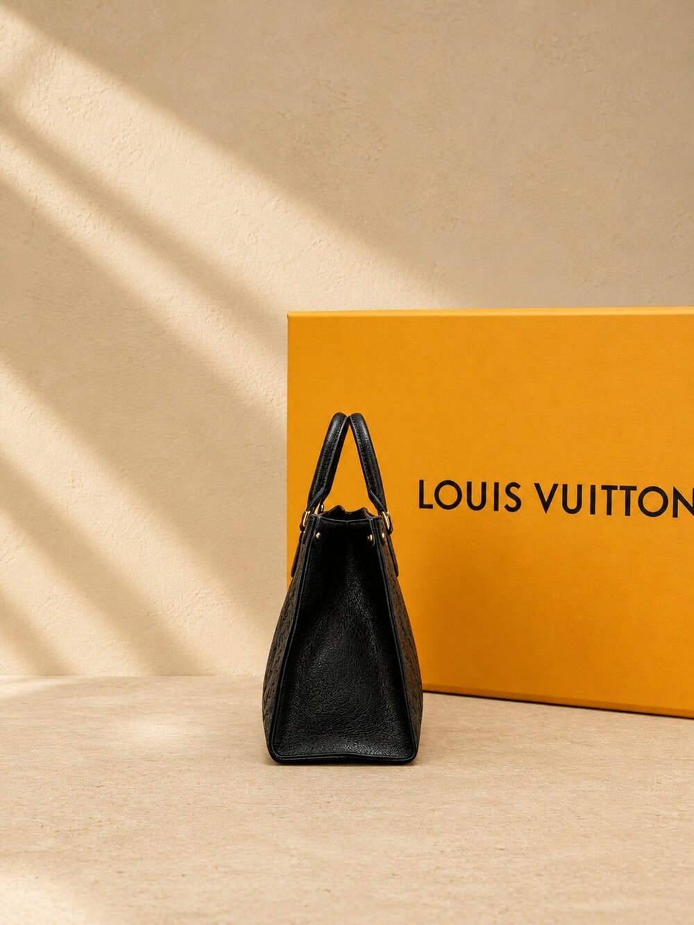 Louis Vuitton Black Monogram Empreinte OnTheGo Leather Tote Bag - Picture 3 of 5